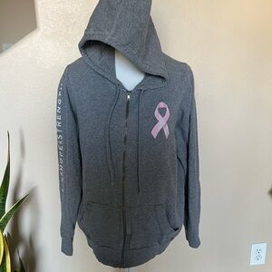 torrid Gray breast cancer awareness Hoodie with Pink Accent
